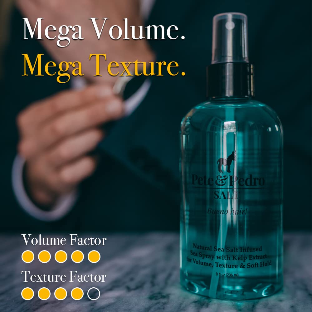 Pete & Pedro SALT Sea Salt Spray for Men & Women | Adds Volume, Texture, Thickness & Light Hold | Texturizing Hair Spray | 8.5 oz | Shark Tank Brand