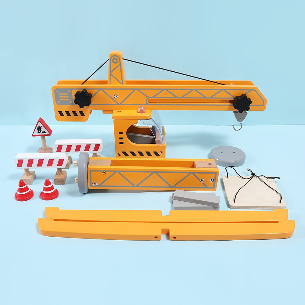 Hape Playscapes Crane Lift Playset| Construction Truck Vehicle Playset for Kids