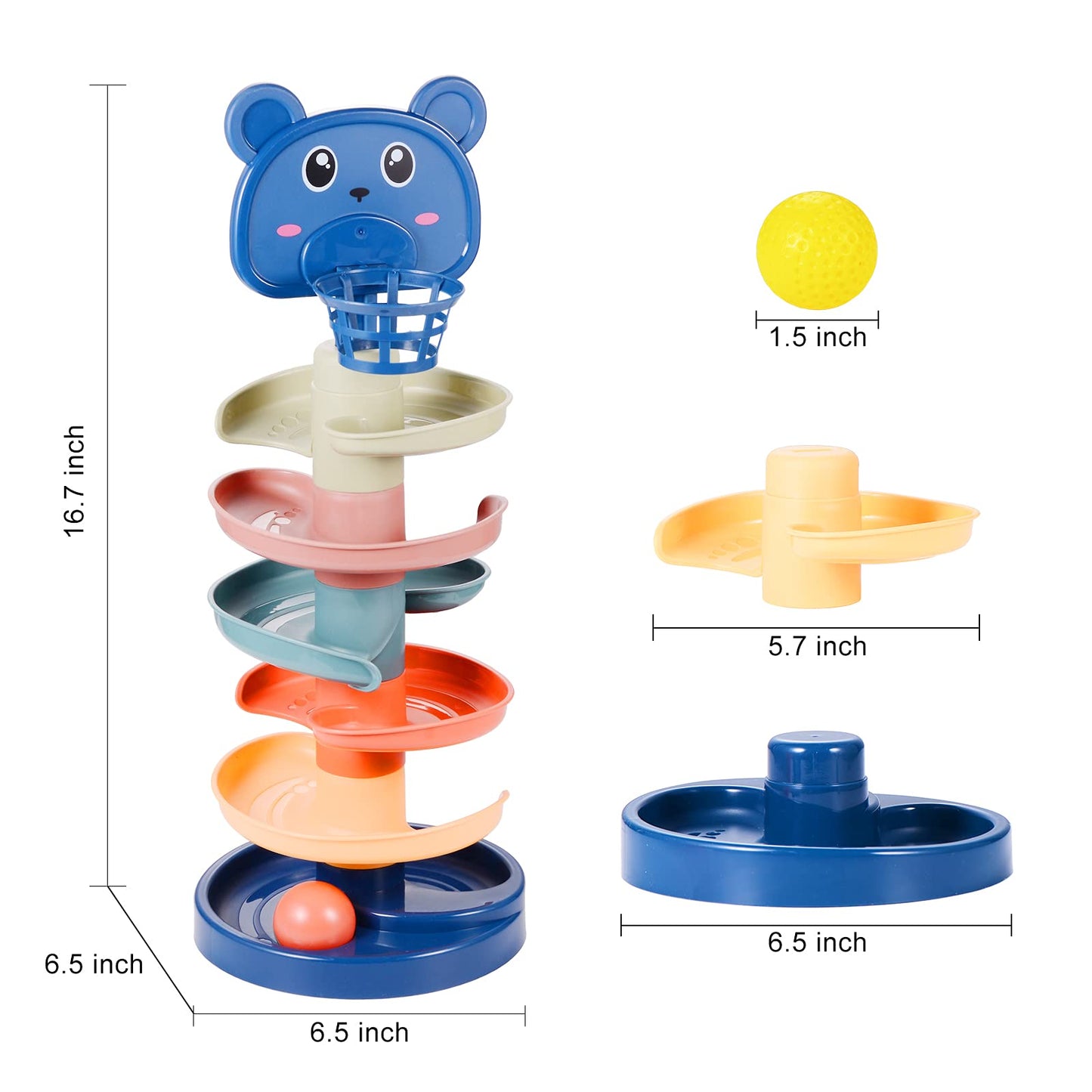 Beestech Ball Drop & Roll Tower for Toddlers – Educational Development Toy with 6 Balls for 2, 3, 4 Year Old Boys & Girls, Fun Learning Activity