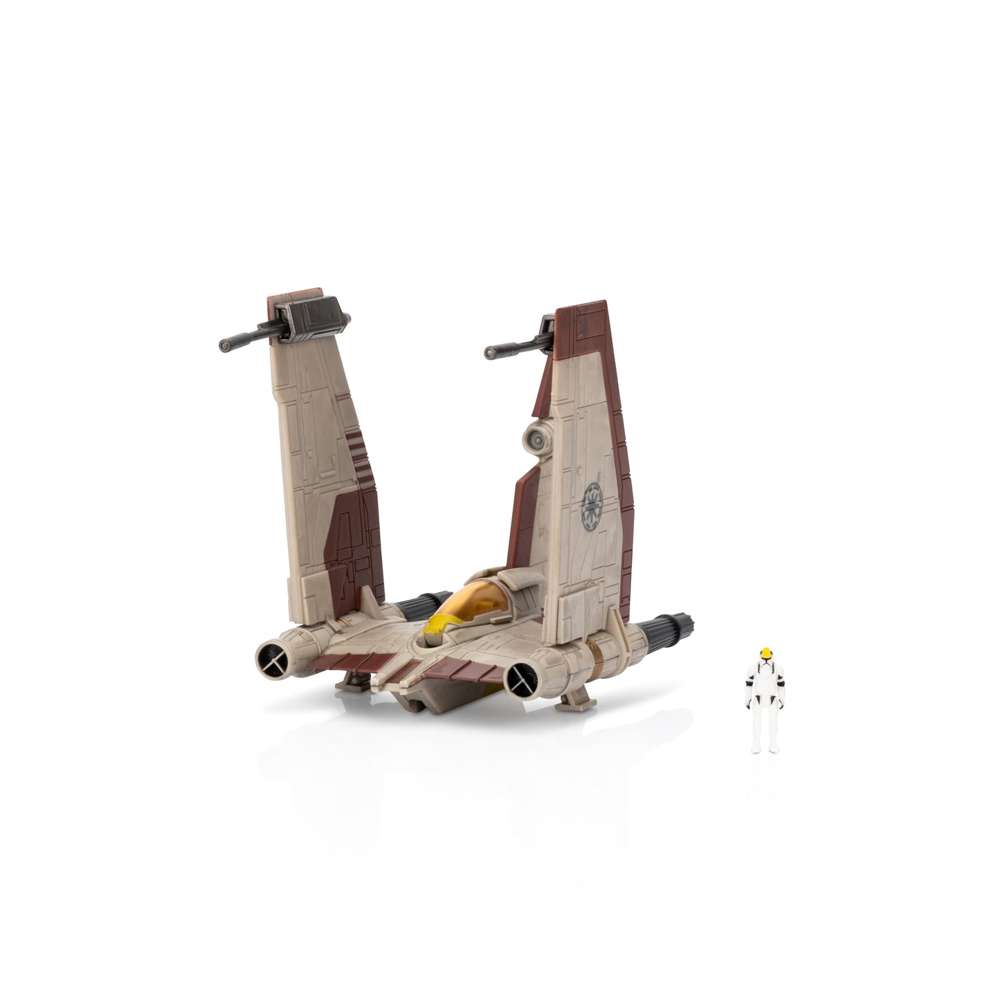 Star Wars Micro Galaxy Squadron V-19 Torrent Starfighter - 5-Inch Vehicle with Folding Wings and Tail Fin Plus 1-Inch Micro Figure Accessory