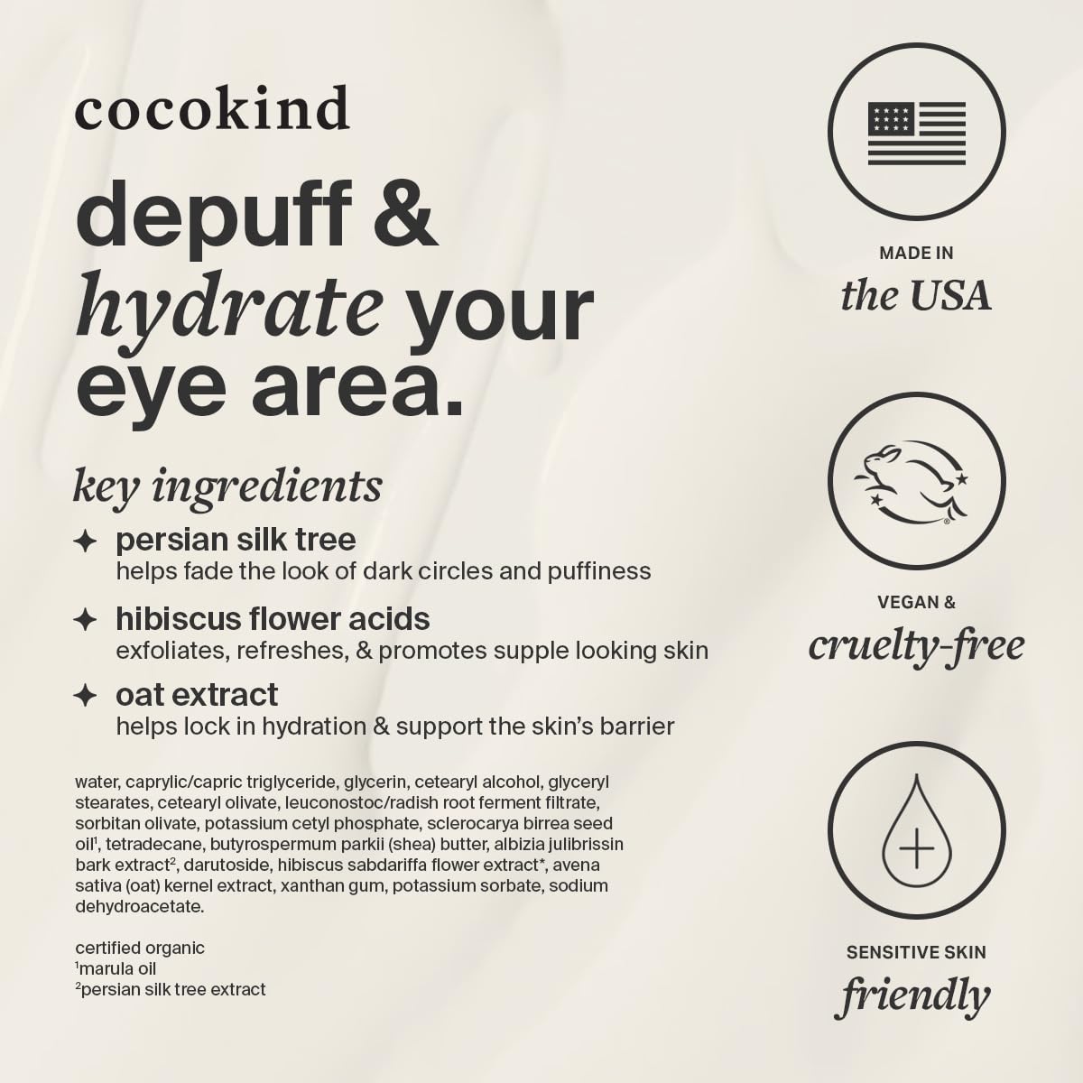 Cocokind Revitalizing Eye Cream – Depuff, Reduce Fine Lines & Wrinkles, Hydrate & Brighten Eyes with Cooling Metal Tip, 0.5 fl oz