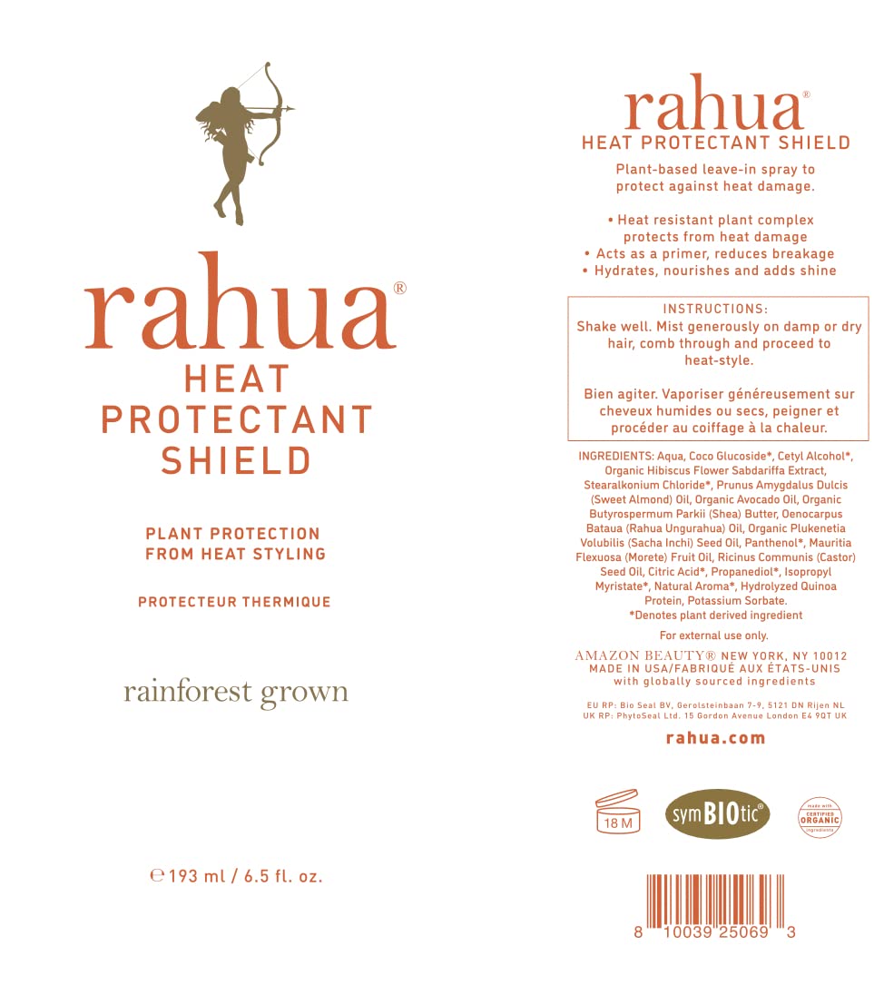 Rahua Heat Protectant Shield Spray, Vegan Thermal Styling Primer, Lightweight Heat Protection for All Hair, Tropical Guava & Coconut, 6.5 Fl Oz