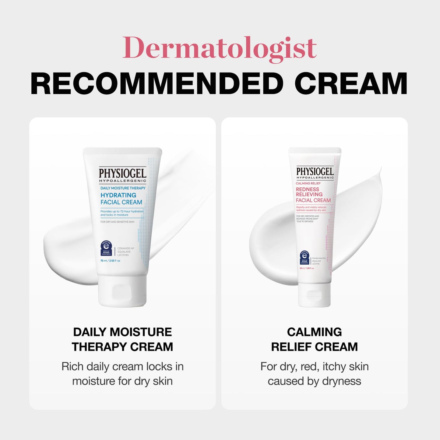 Physiogel Redness Reducing Cream – Ceramide Moisturizer for Sensitive, Redness-Prone Skin, Repairs Barrier, Fragrance-Free, 3.4 fl oz