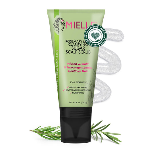 Mielle Organics Rosemary & Mint Sugar Scalp Scrub | Exfoliating Pre-Shampoo Treatment with Biotin | Removes Buildup, Soothes & Moisturizes (6 Fl Oz)