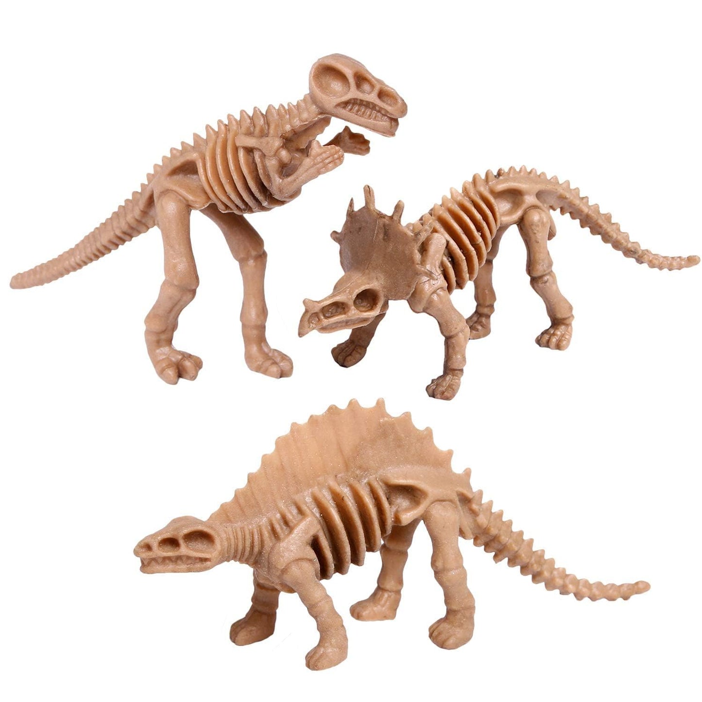 UPINS 30-Pack Dinosaur Fossil Skeleton Toys, 3.7" Assorted Dino Bones for Kids, Educational Science Play, Sand Dig, Party Favors