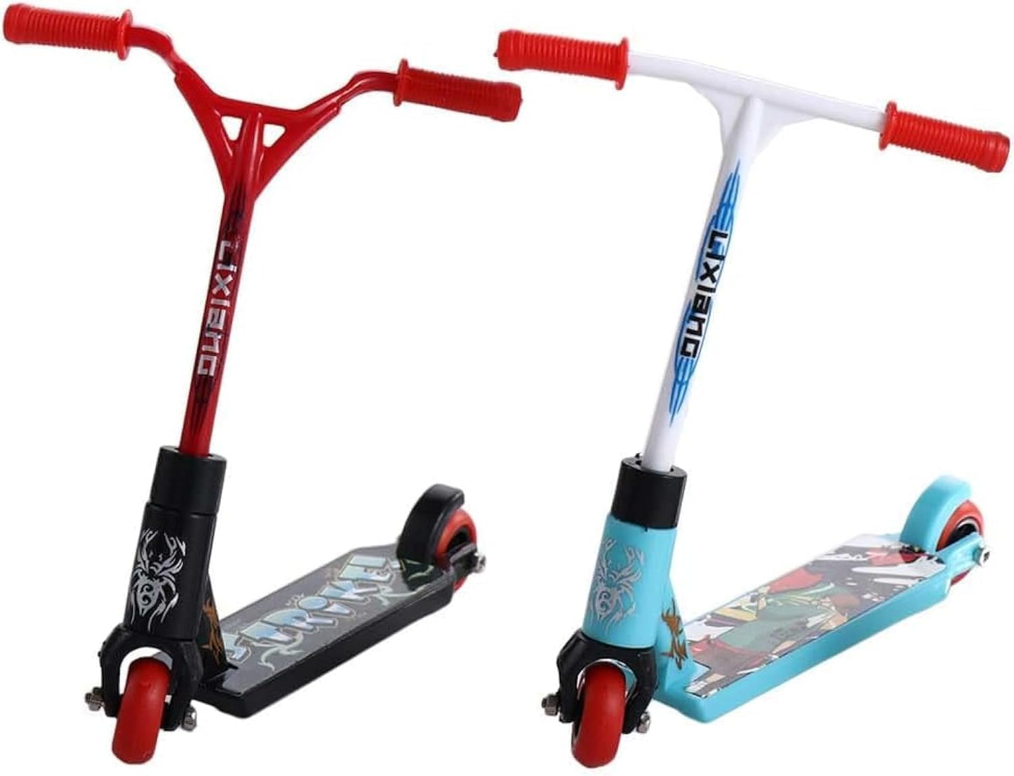 2Pcs Mini Finger Scooters - Tiny 2-Wheel Trick Toys for Parties, Finger Training, Magic Kits, Juggling Sets & Birthday Gifts