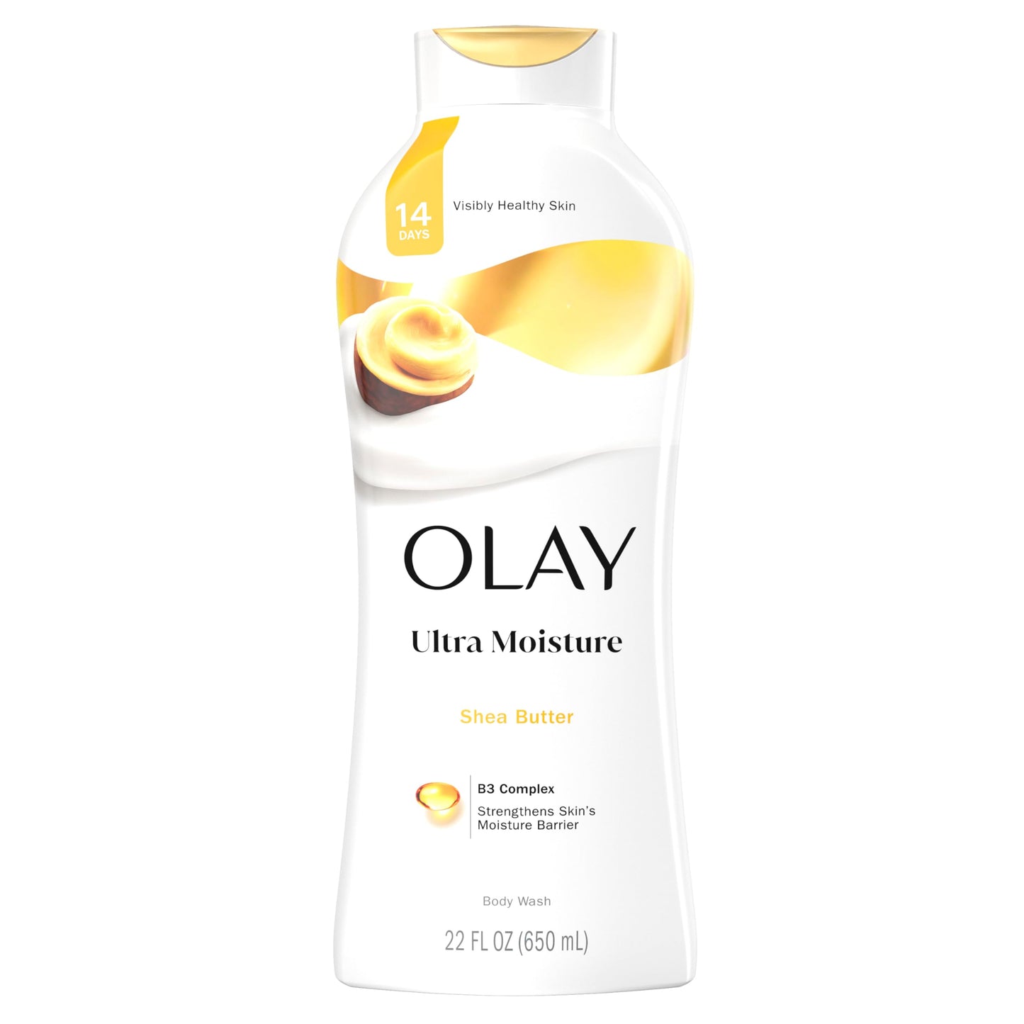 Olay Ultra Moisture Body Wash for Women, 24hr Hydrating & Refreshing, B3 Vitamin, Shea Butter Scent, Paraben & Phthalate Free, 22 fl oz