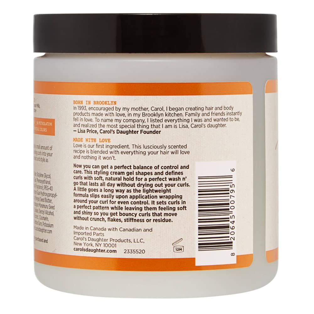 Carol’s Daughter Coco Creme Curl Shaping Cream Gel with Coconut Oil & Milk | Defines Curls, Fights Frizz, for Very Dry Hair, 16 Oz, Silicone-Free