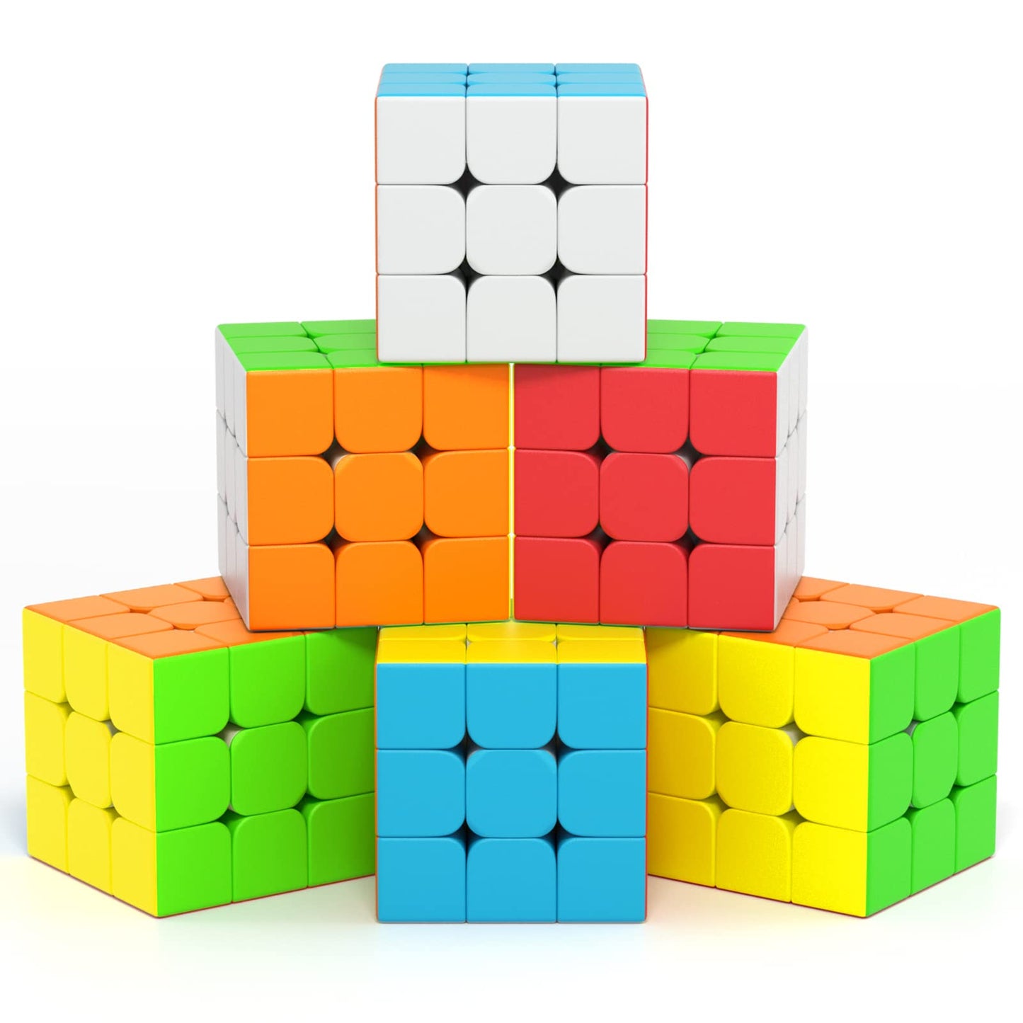 Vdealen 3x3x3 Speed Cube Set – 6 Pack Magic Cubes, Stickerless Puzzle Toys for Kids, Teens & Adults, Classroom Prizes & Party Favors