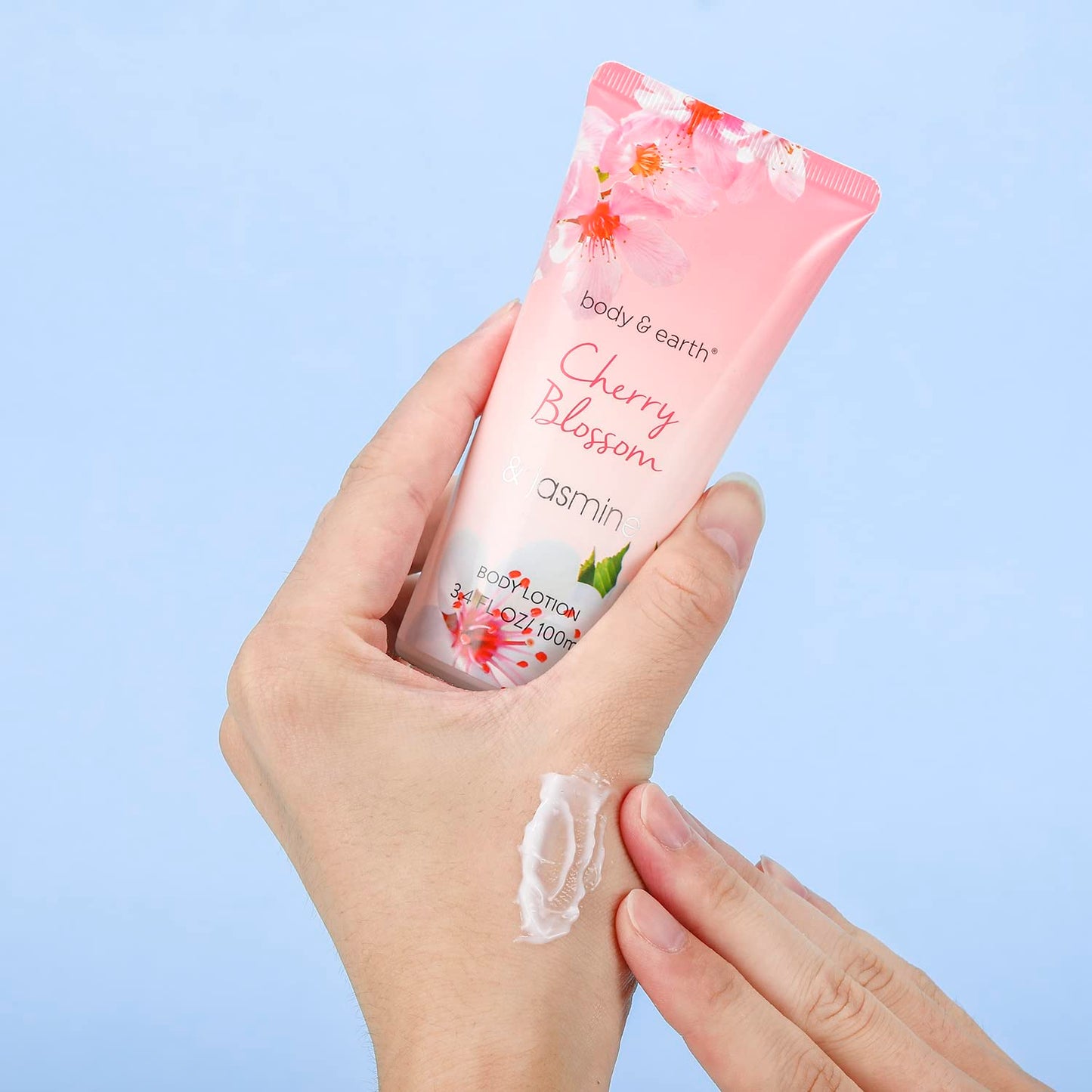 Body & Earth Gift Baskets for Women Bath and Body Set for Her, Cherry Blossom & Jasmine Spa Gifts for Women Christmas Gifts, Regalos Para Mujer