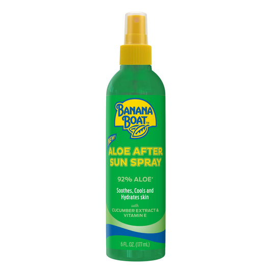 Banana Boat Aloe After Sun Spray, 6oz | Aloe Vera Spray with Cucumber Extract and Vitamin E, After Sun Care for Sunburn Relief, 6oz