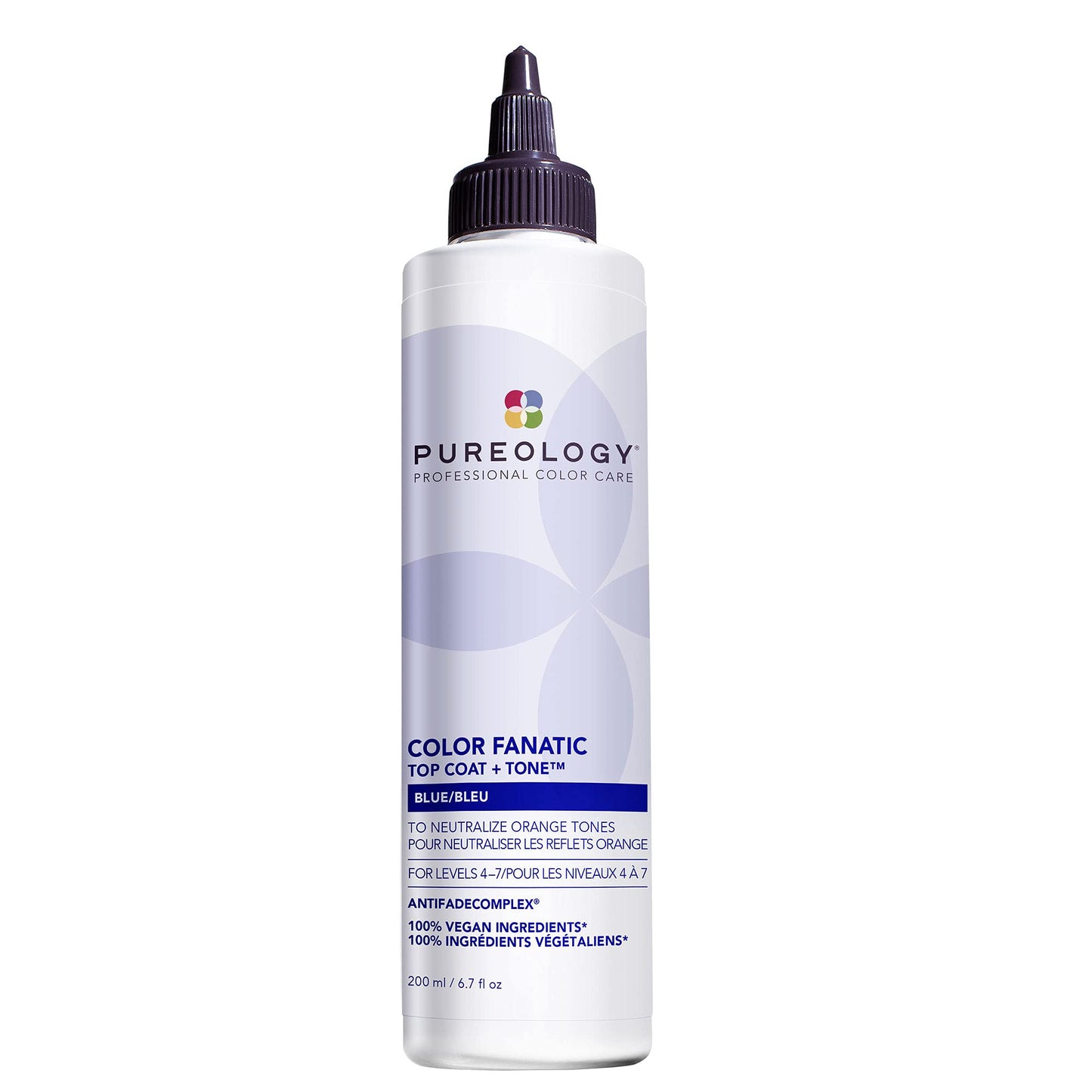 Pureology Color Fanatic Top Coat + Tone Blue Hair Gloss | High-Gloss Toner for Color-Treated Hair | Neutralizes Brass for Dark Blonde to Brunette | 6.7 fl oz