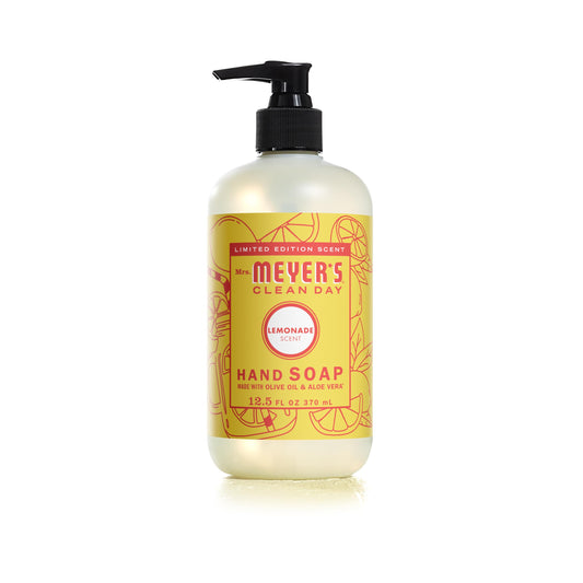 Mrs. Meyer’s Clean Day Liquid Hand Soap – Biodegradable, Cruelty-Free Formula with Essential Oils, Limited Edition Lemonade Scent, 12.5 oz