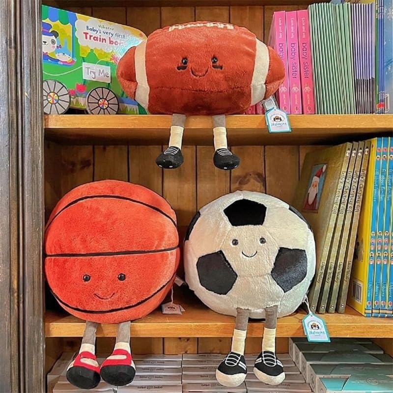 XIZHI 12" Cute Football Plush Toys Soft Stuffed Sport Throw Pillow Plush Ball Gift for Kids Birthday and Christmas Decoration (Rugby)