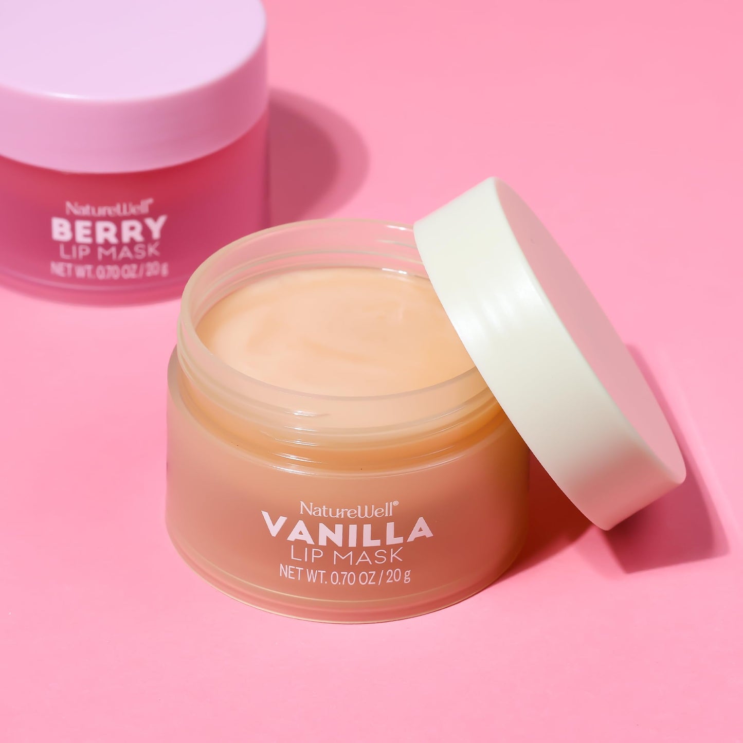 NATURE WELL Hydrating Lip Masks 3-Pack – Mango, Vanilla & Berry, High-Shine, Non-Greasy, Softening & Conditioning, 0.70 oz