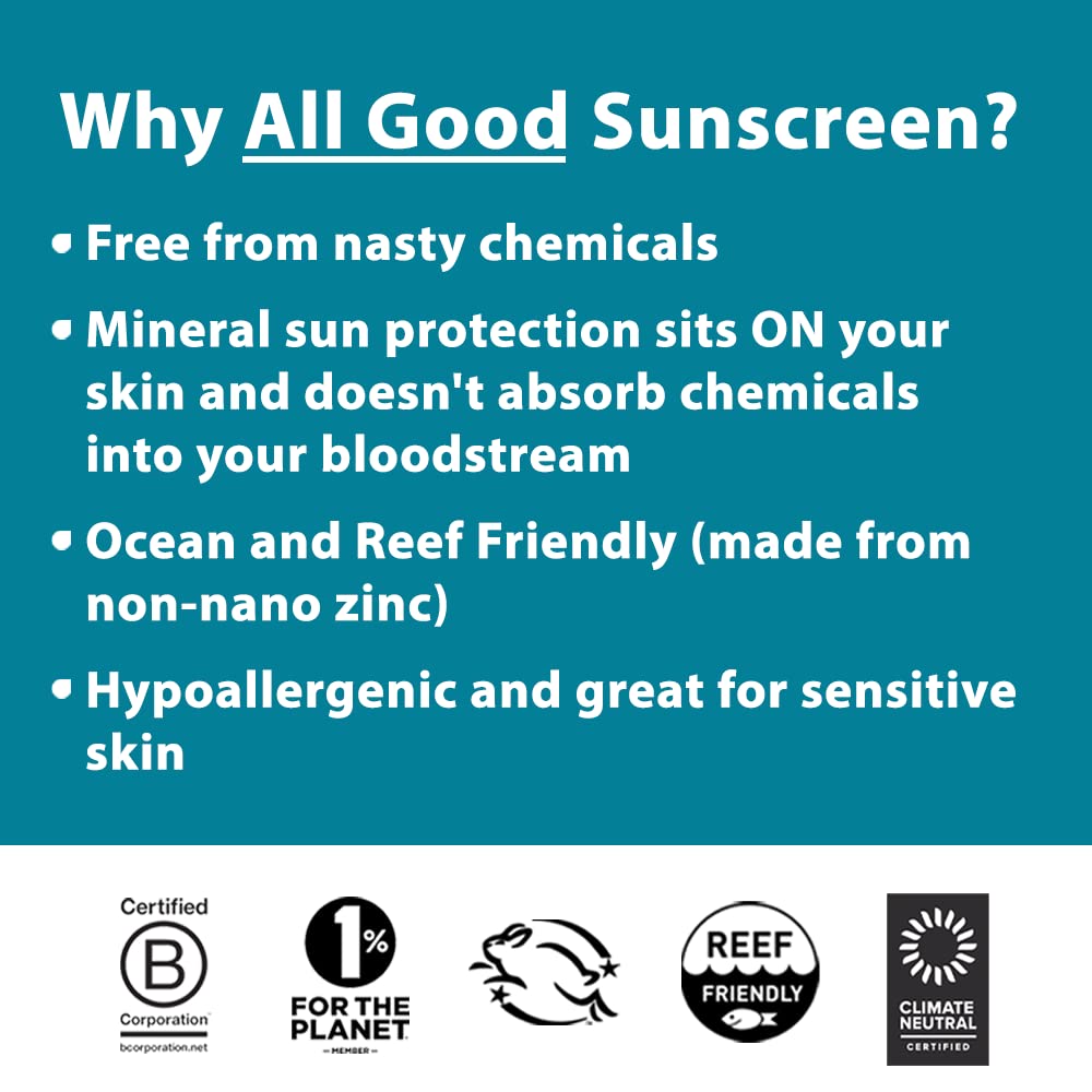 All Good Sunstick SPF 30+ Face Sunscreen 2-Pack – Water Resistant, Broad Spectrum UVA/UVB, Reef-Friendly, Beeswax & Vitamin E