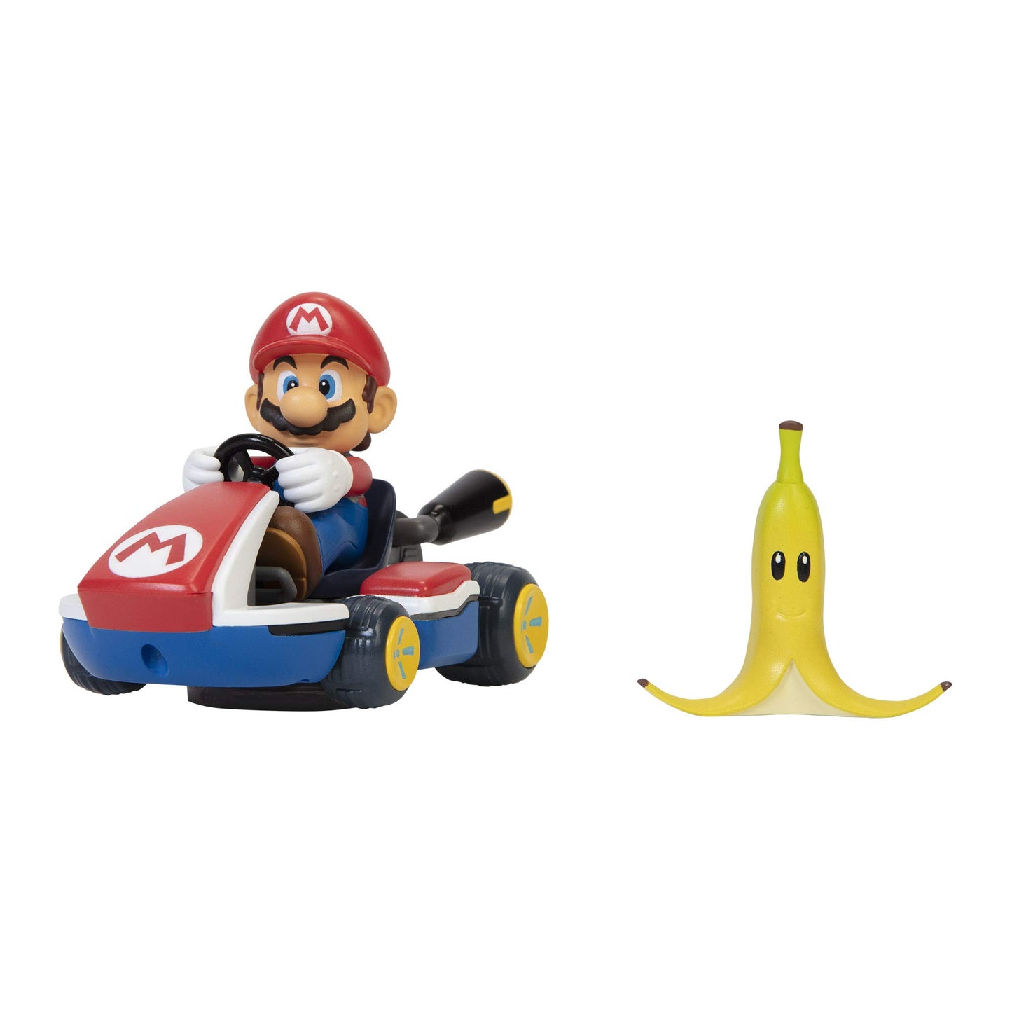 Super Mario Spin Out Mariokart Mario Racer Vehicle with 360 Spins, Wind Up and Go! Includes One 2.5” Mario Action Figure