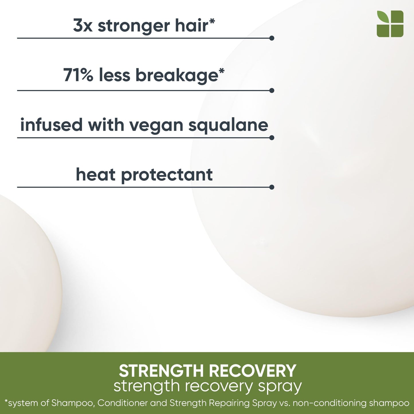Biolage Strength Recovery Leave-In Conditioner Spray | Heat Protectant, Detangler & Blowout Primer | Strengthens & Prevents Damage | 7.8 Fl Oz