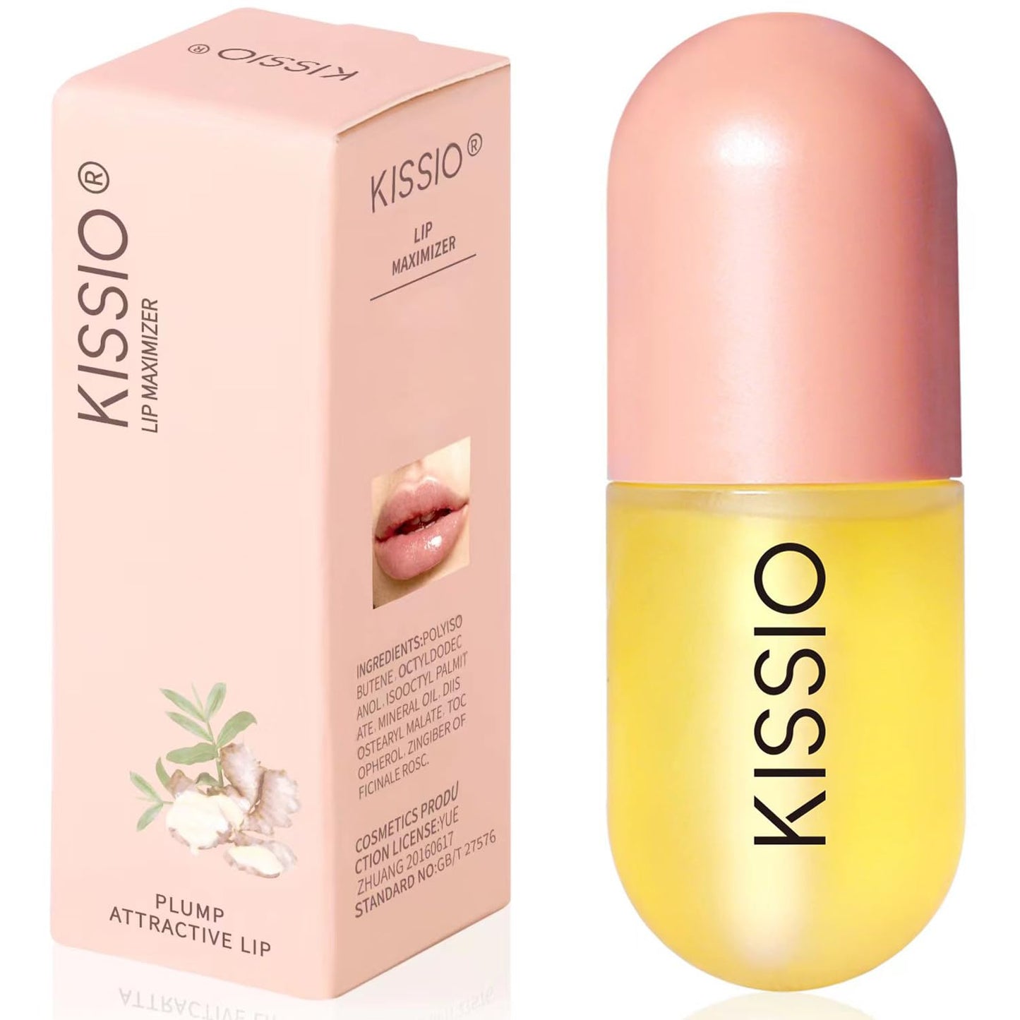 KISSIO Natural Lip Plumper Gloss – Hydrating & Moisturizing, Reduces Fine Lines, Fuller Lips, Day Use Lip Mask 5.5ml