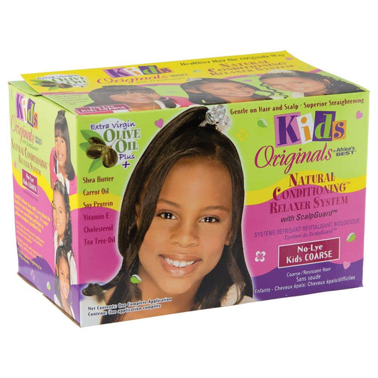 Kids Originals by Africa's Best No-Lye Conditioning Relaxer System for Coarse Hair | Enriched with Olive Oil, Shea Butter & Vitamin E
