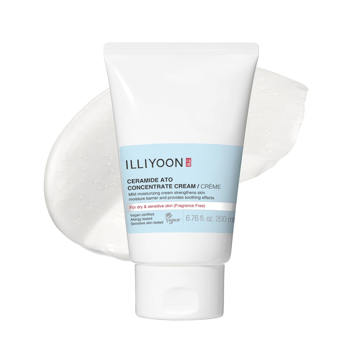 Illiyoon Ceramide Ato Concentrate Cream – Moisturizer for Dry, Sensitive Skin, 100hr Hydration, Face & Body, Infant-Friendly, Vegan, 6.76 fl.oz.