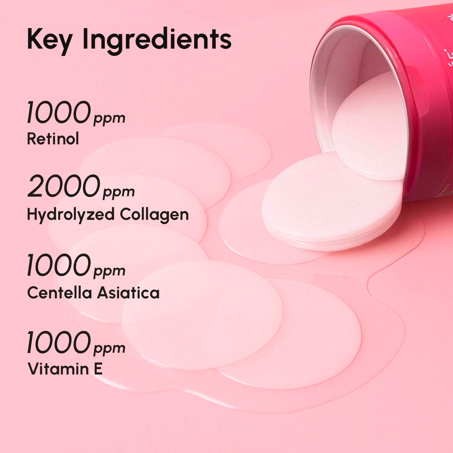 MAREE Collagen Toner Pads with Retinol & Centella - Hydrating Anti-Aging, Wrinkle Minimizing, Brightening & Pore-Refining Wipes