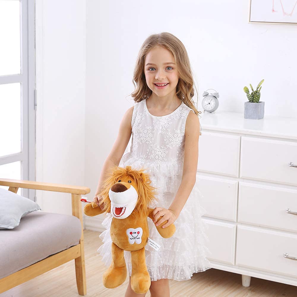 YOUYA DENTAL Tooth Fairy Plush Lion – Educational Oral Health Doll Puppet with Teeth for Kids, Boys & Girls
