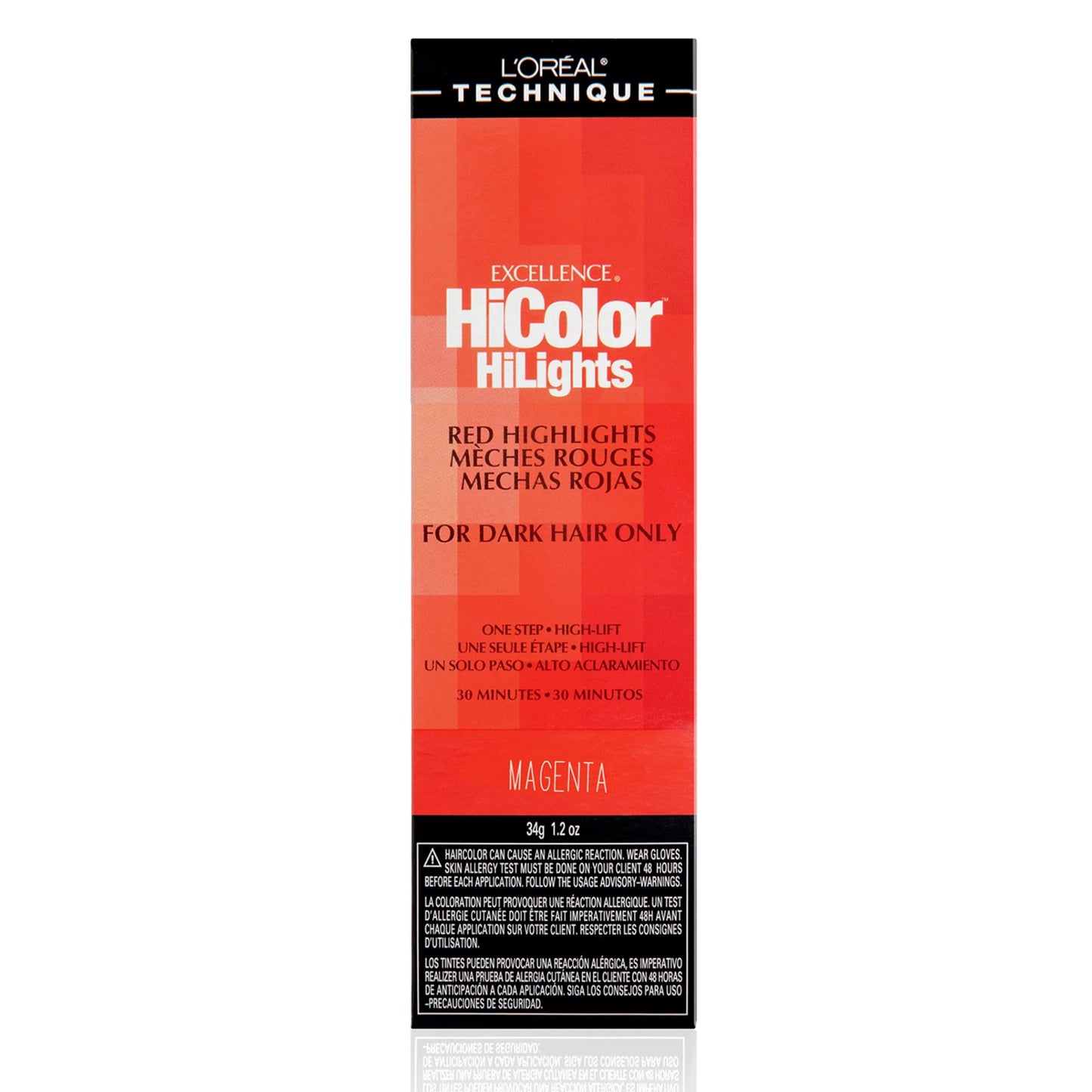 L'OREAL TECHNIQUE HiColor Red HiLights for Dark Hair – Intense Magenta Highlights, No Pre-Lightening, Rich No-Drip Creme, Quick Processing