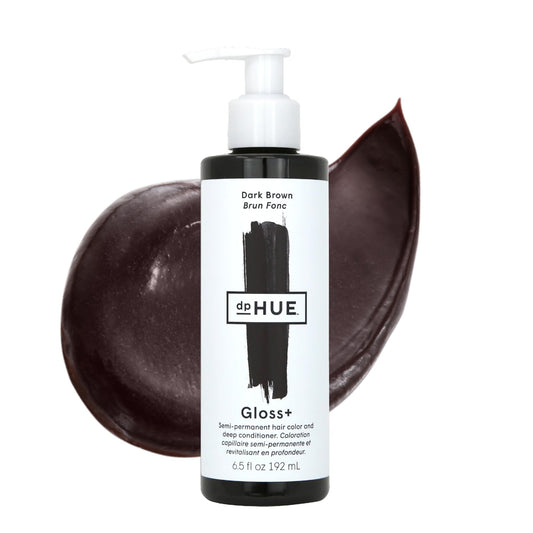 dpHUE Gloss+ Dark Brown 6.5 oz | Semi-Permanent Hair Color & Deep Conditioner | Lasts Up to 8 Washes | Vegan, Sulfate & Paraben Free
