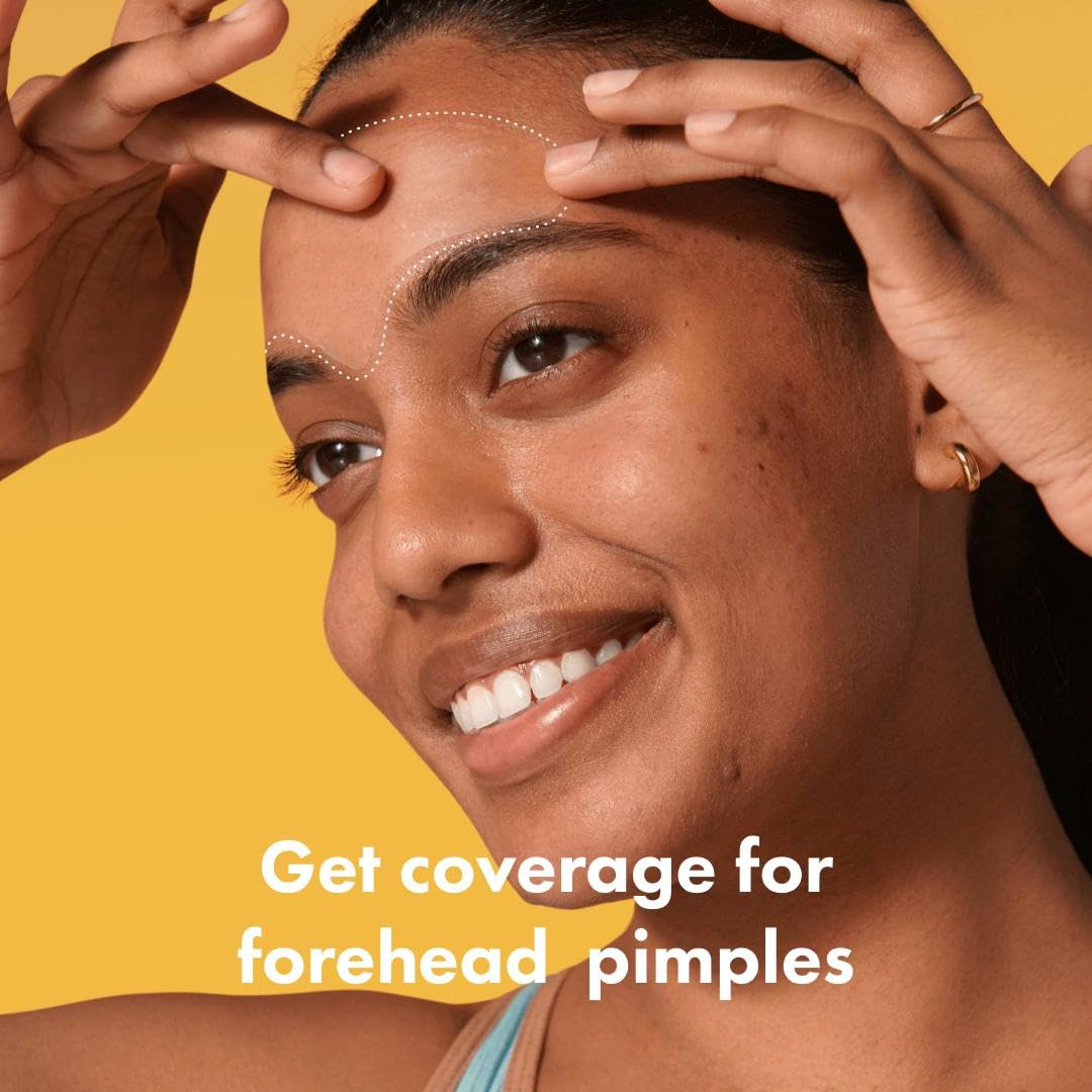 Hero Cosmetics Mighty Patch™ Forehead – Hydrocolloid Acne Patch for Large Zits & Blemishes, Drug-Free, Sensitive Skin Friendly, 5 Count