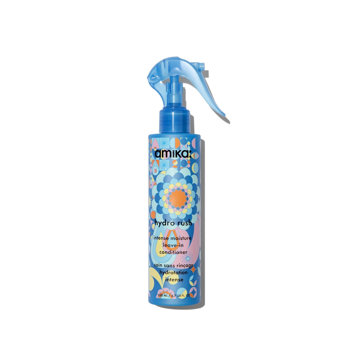 amika Hydro Rush Intense Moisture Leave-In Conditioner with Hyaluronic Acid | for all hair types, long-lasting hydration, detangles and reduces frizz, 200ml