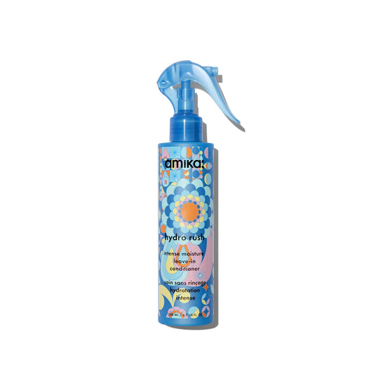 amika Hydro Rush Intense Moisture Leave-In Conditioner with Hyaluronic Acid | for all hair types, long-lasting hydration, detangles and reduces frizz, 200ml