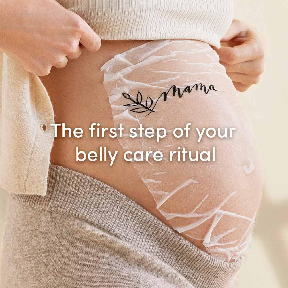 Evereden Soothing Belly Mask for Stretch Marks – Pregnancy Belly Sheet Mask | Clean, Non-Toxic, Fragrance-Free Skincare | 1 Count