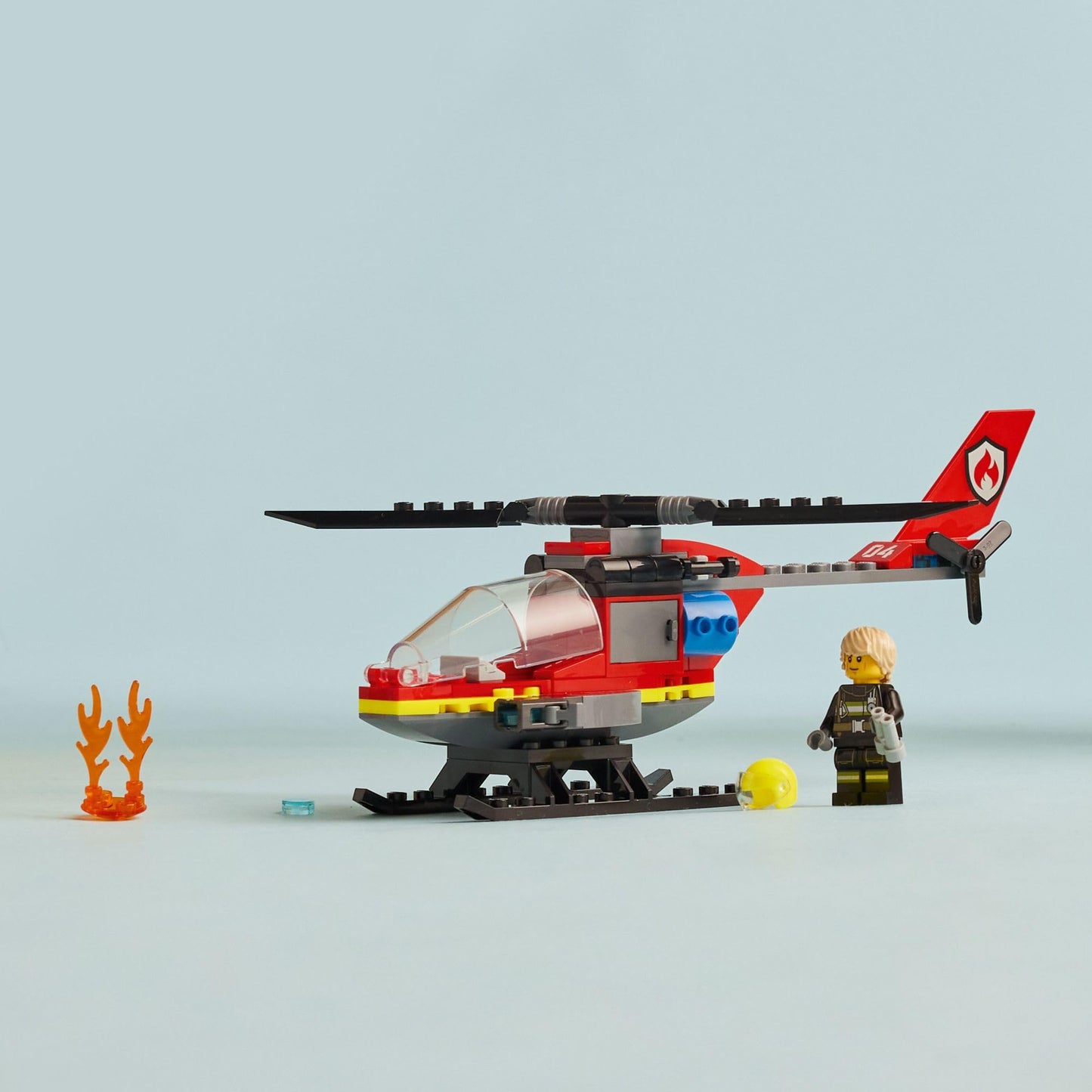 LEGO City Fire Rescue Helicopter 60411 – Building & Pretend Play Toy with Firefighter Minifigure, Birthday Gift for Kids 5+