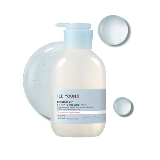 Illiyoon Ceramide Ato 6.0 Top to Toe Wash - Mild Cleanser for Baby body, 16.9 Fl Oz (500ml)