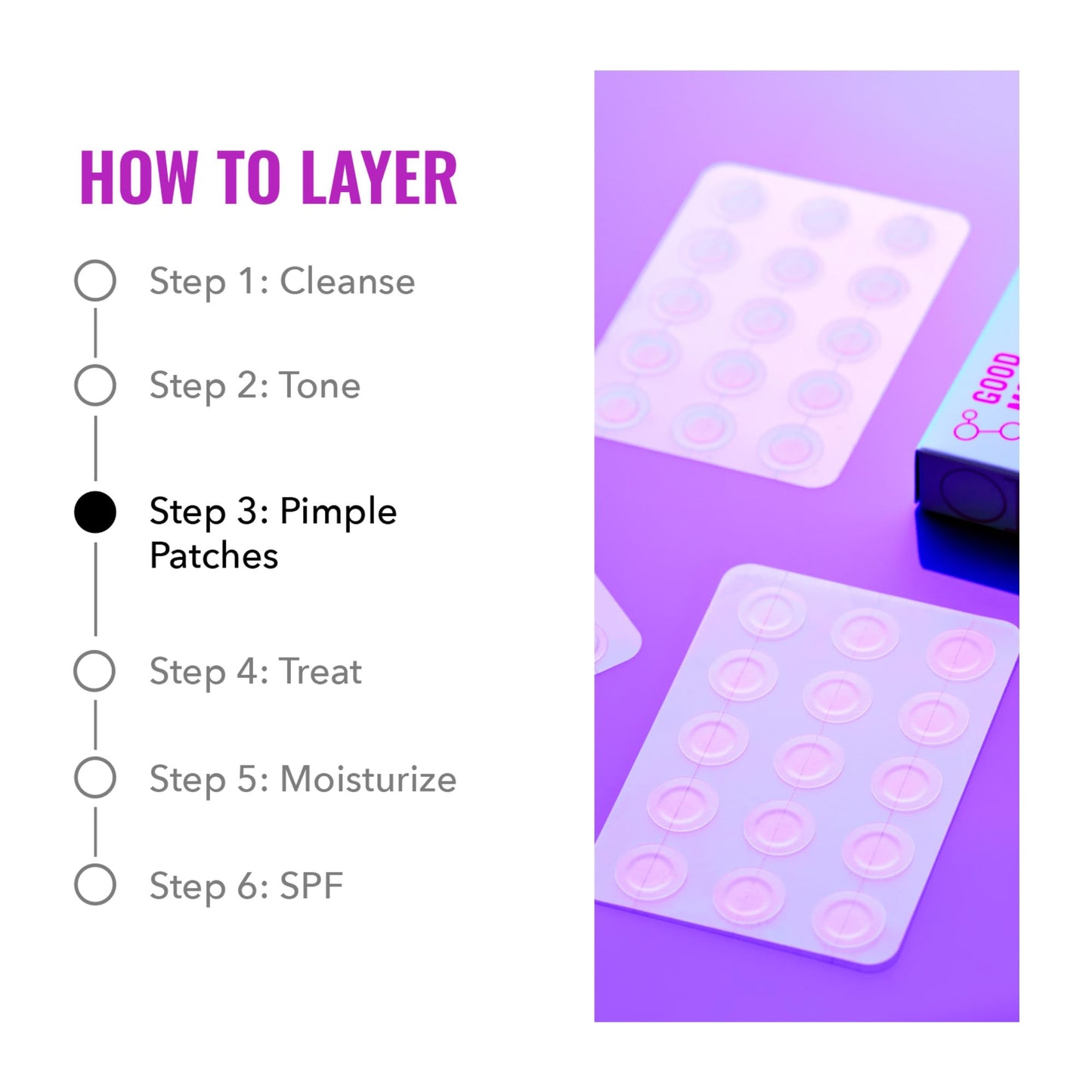 Good Molecules Pimple Patches 60-Pack – Ultra-Thin Hydrocolloid Acne Spot Treatment for Breakouts, Blackheads & Blemishes, Face Skincare