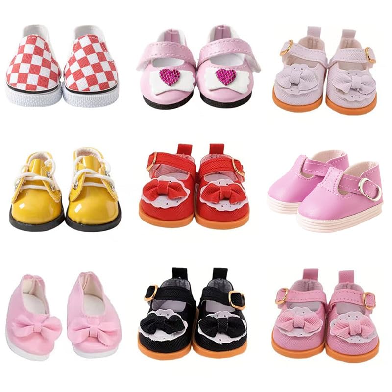 6 Pairs Doll Shoes Fits 14.5 Inch Doll American Wellie Wishers Dolls 100% Get Boots Doll Accessories