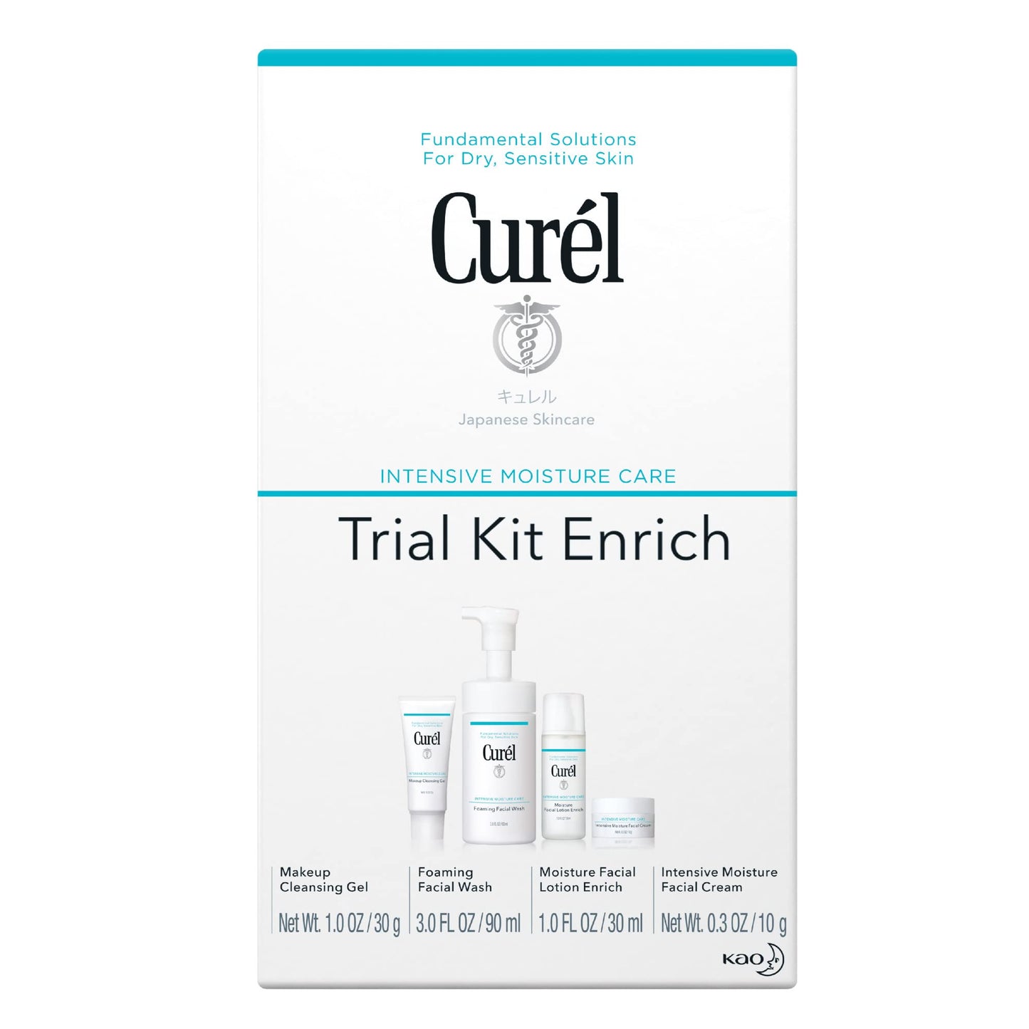 Curel Japanese Skin Care Travel Size Toiletries, for Dry, Sensitive Skin, Travel Size Face Wash, Lotion, & Makeup Remover