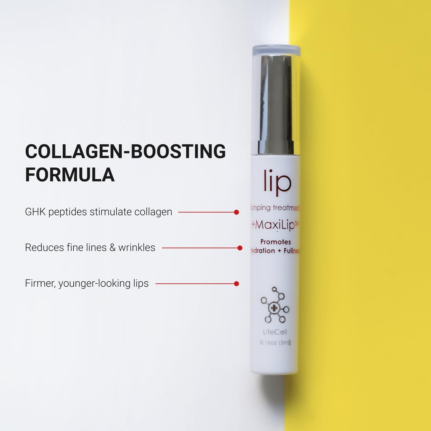 LifeCell Lip Plumping Treatment – Glossy, Hydrating Balm with MaxiLip Peptides for Fuller, Smooth Lips – Fragrance-Free, Non-Irritating