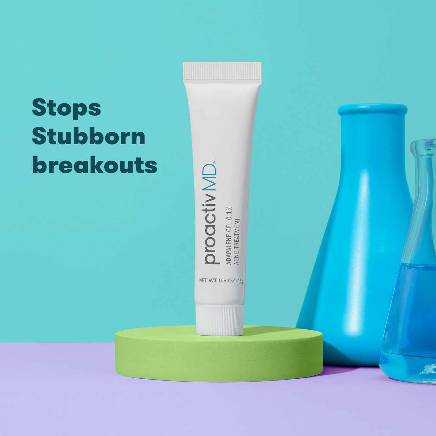 ProactivMD Adapalene Gel Acne Treatment - Prescription Strength Retinoid For Face and Body Acne, Paraben Free, .1% Solution, 0.5 oz