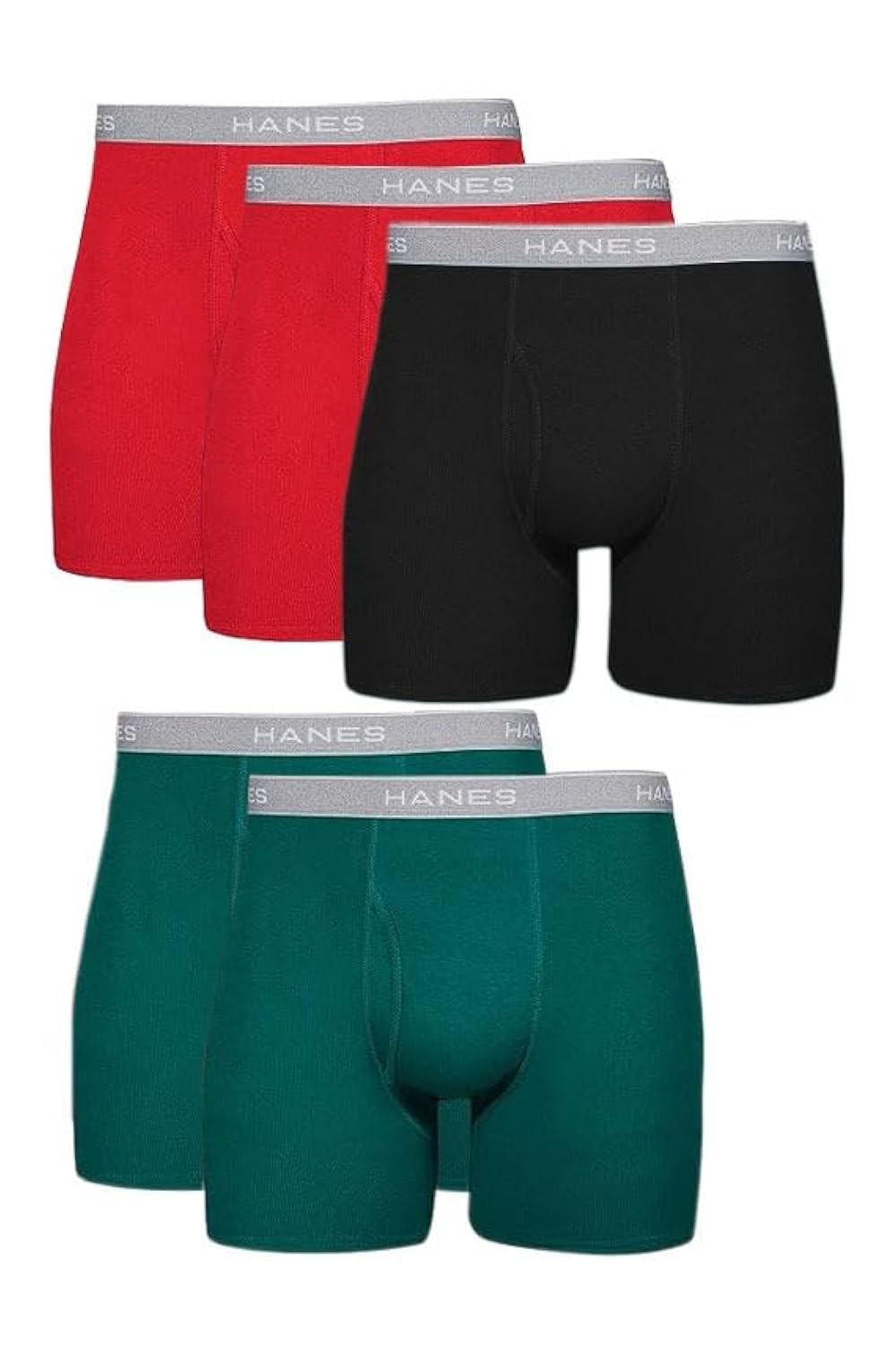 Hanes Men Boxer Briefs, Cool Dri Moisture-Wicking Underwear, 5 Pack - Multicolor, Small