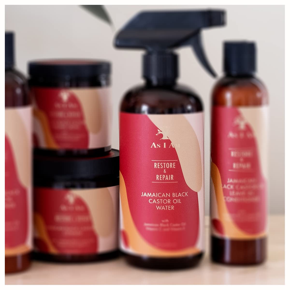 As I Am Jamaican Black Castor Oil Water 16 oz | Nano Curl Strengthener | Moisturizes, Detangles & Fights Frizz | With Vitamin C & E | Red