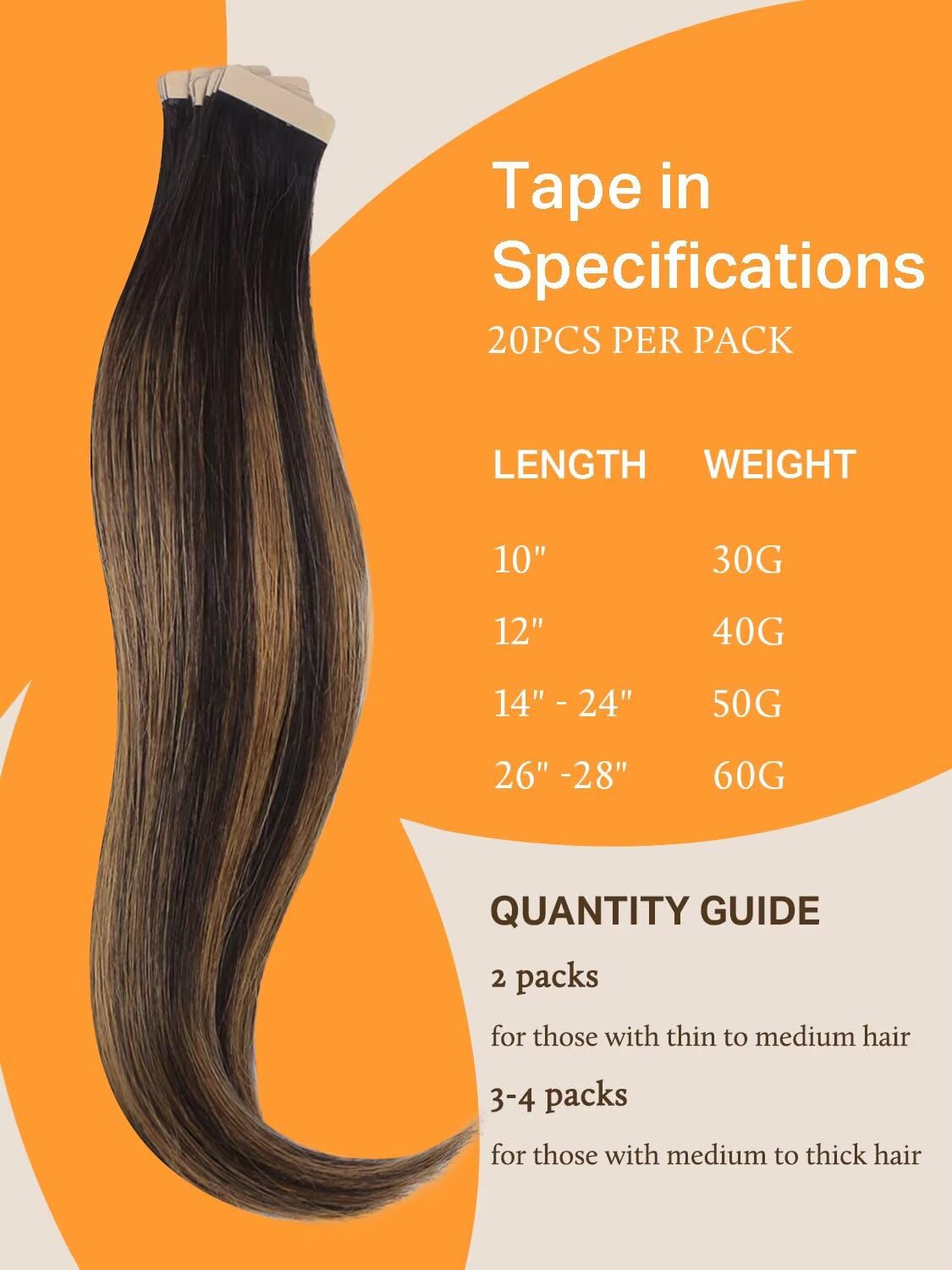 DOORES Tape in Human Hair Extensions - Balayage Dark Brown to Chestnut Brown, 18 Inch, 50g 20pcs, Remy Straight Hair Skin Weft Natural Look