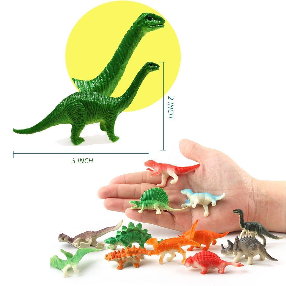 OuMuaMua Dinosaur Toys 78-Pack – Mini Plastic T-Rex, Stegosaurus & Monoclonius Figures for Kids, Birthday Party Favors & Holiday Gifts