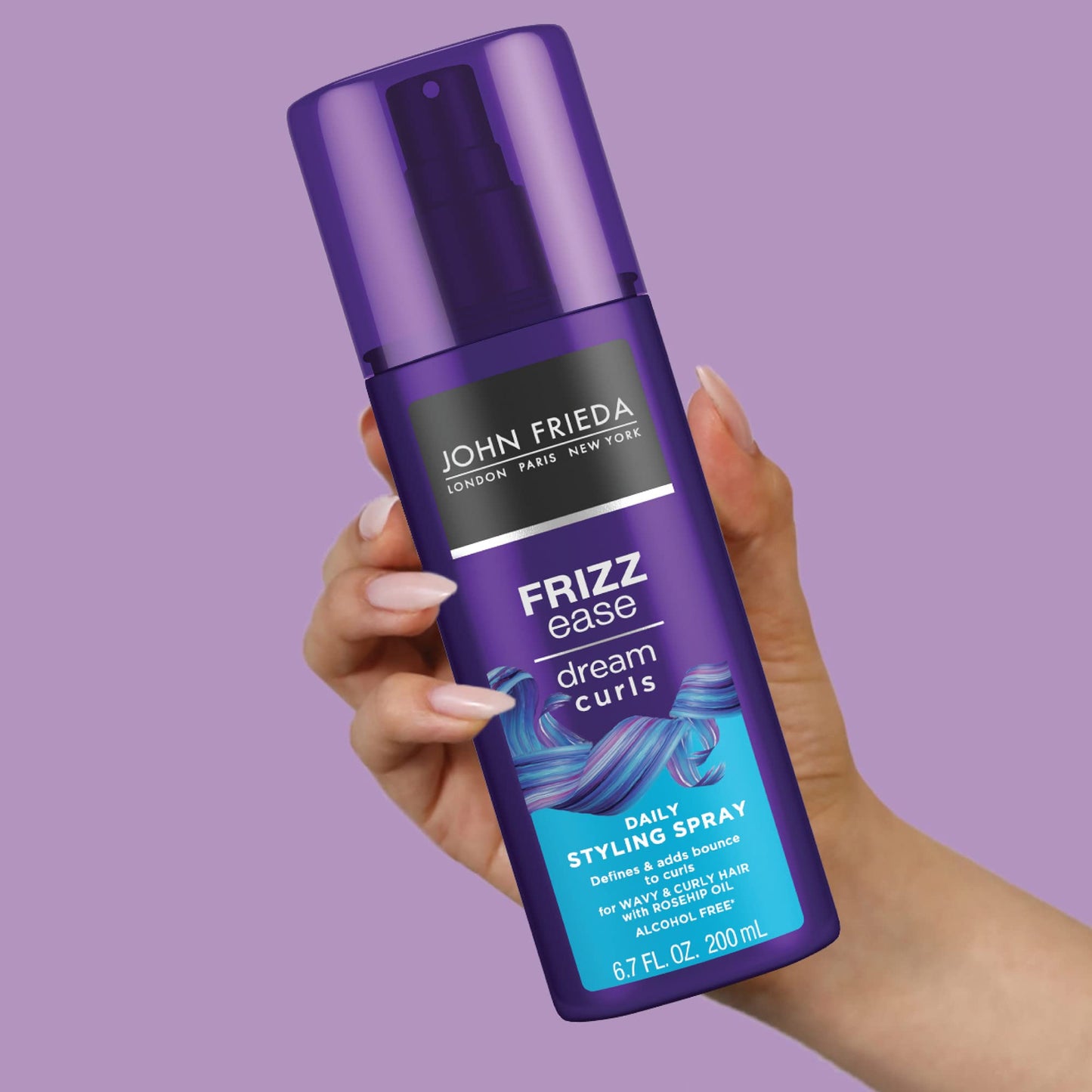 John Frieda Anti Frizz, Frizz Ease Dream Curls Daily Styling Spray for Curly Hair, Magnesium-enriched Formula, 6.7 Oz