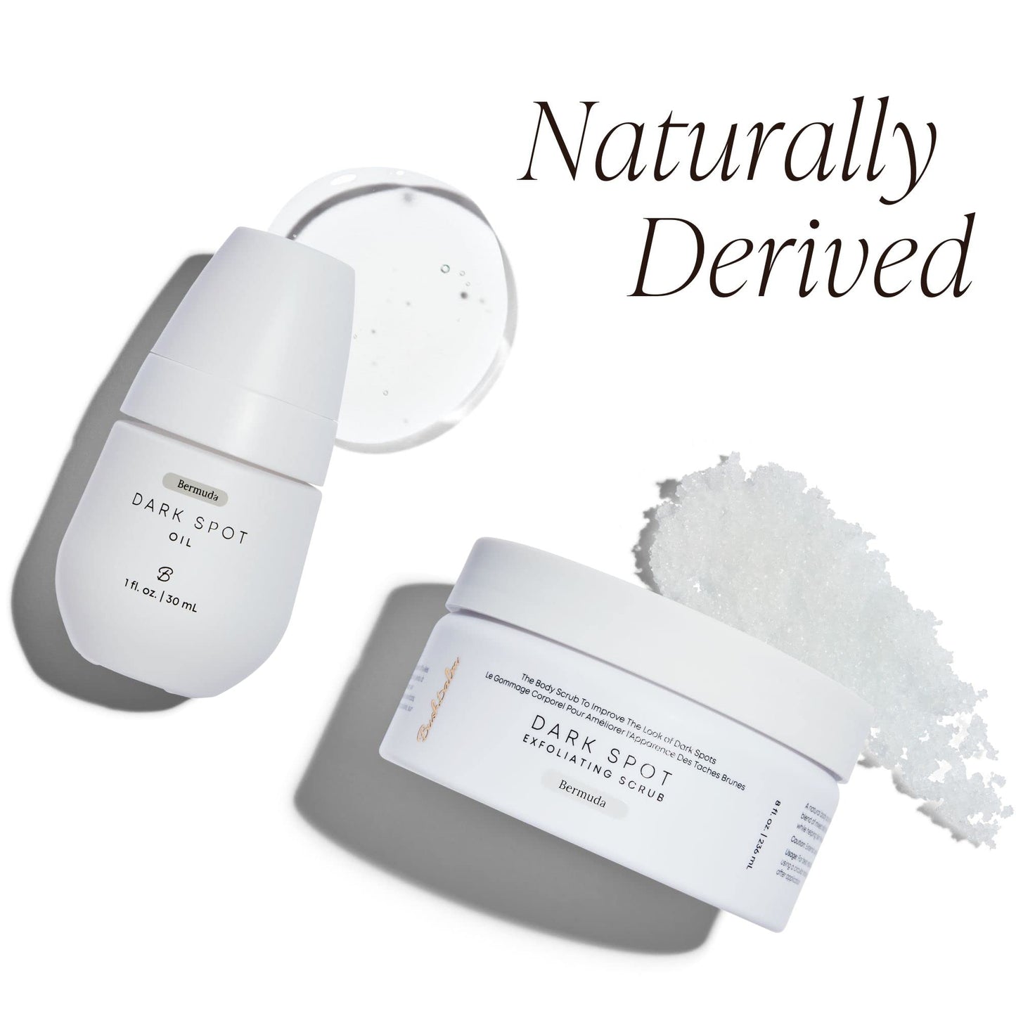 Bushbalm Dark Spots and Ingrown Hair 2 Step Routine - Rejuvenate and Nourish - Ingrown Hair Oil (30 ml) and Exfoliating Scrub (236 ml) - Bermuda