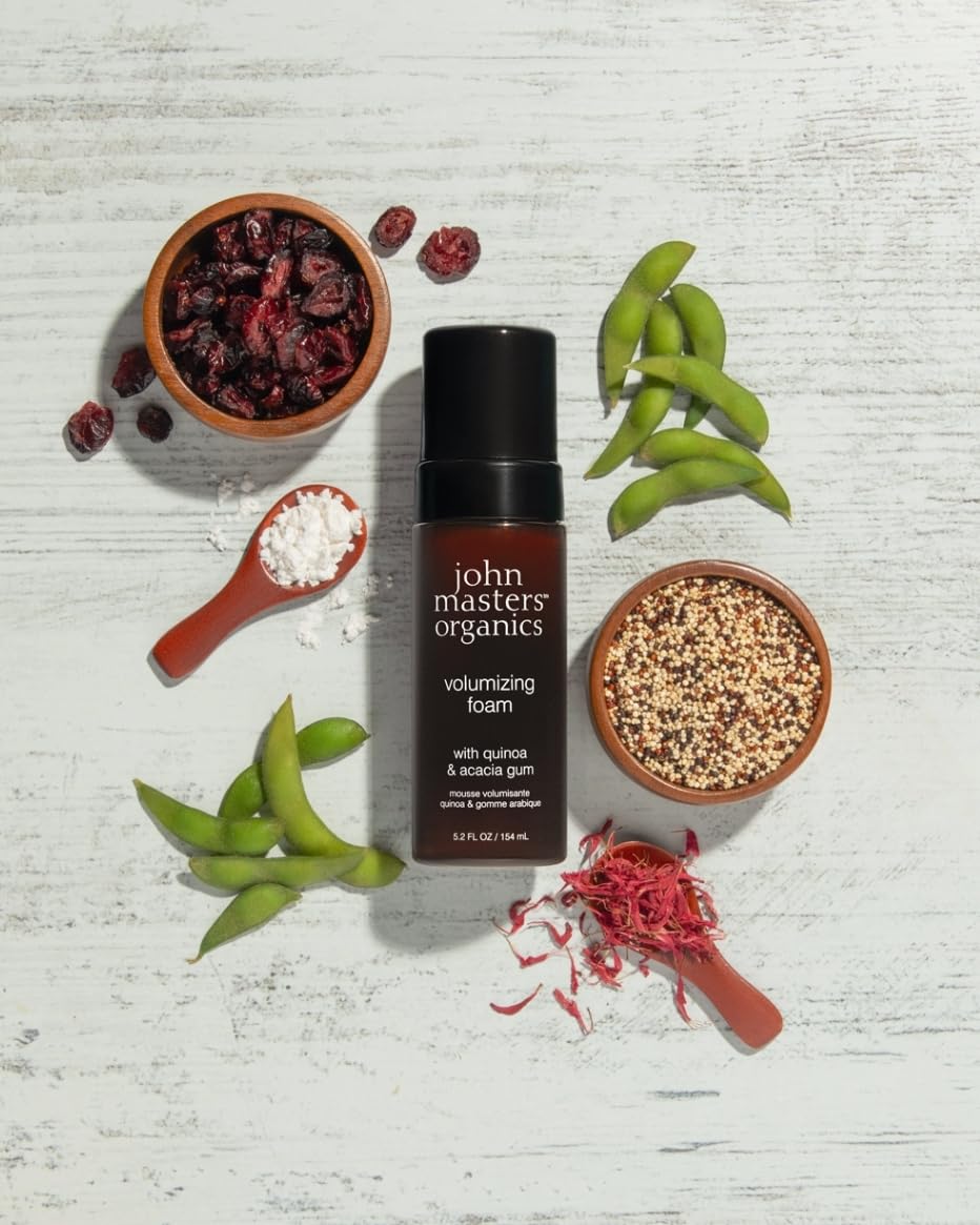 John Masters Organics Volumizing Foam 5.2 oz | 70%+ Organic Ingredients | Non-Aerosol | Long-lasting Hold | Cruelty-Free