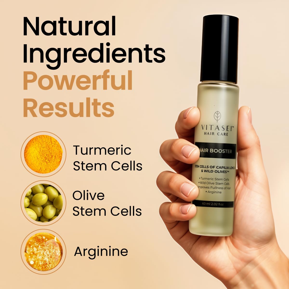 Hair Booster Serum for Women & Men – Peptide-Enriched Hair Tonic with Capilia Longa & Arginine for Thick, Strong, Revitalized Hair – 2 Fl Oz, 3 Pack