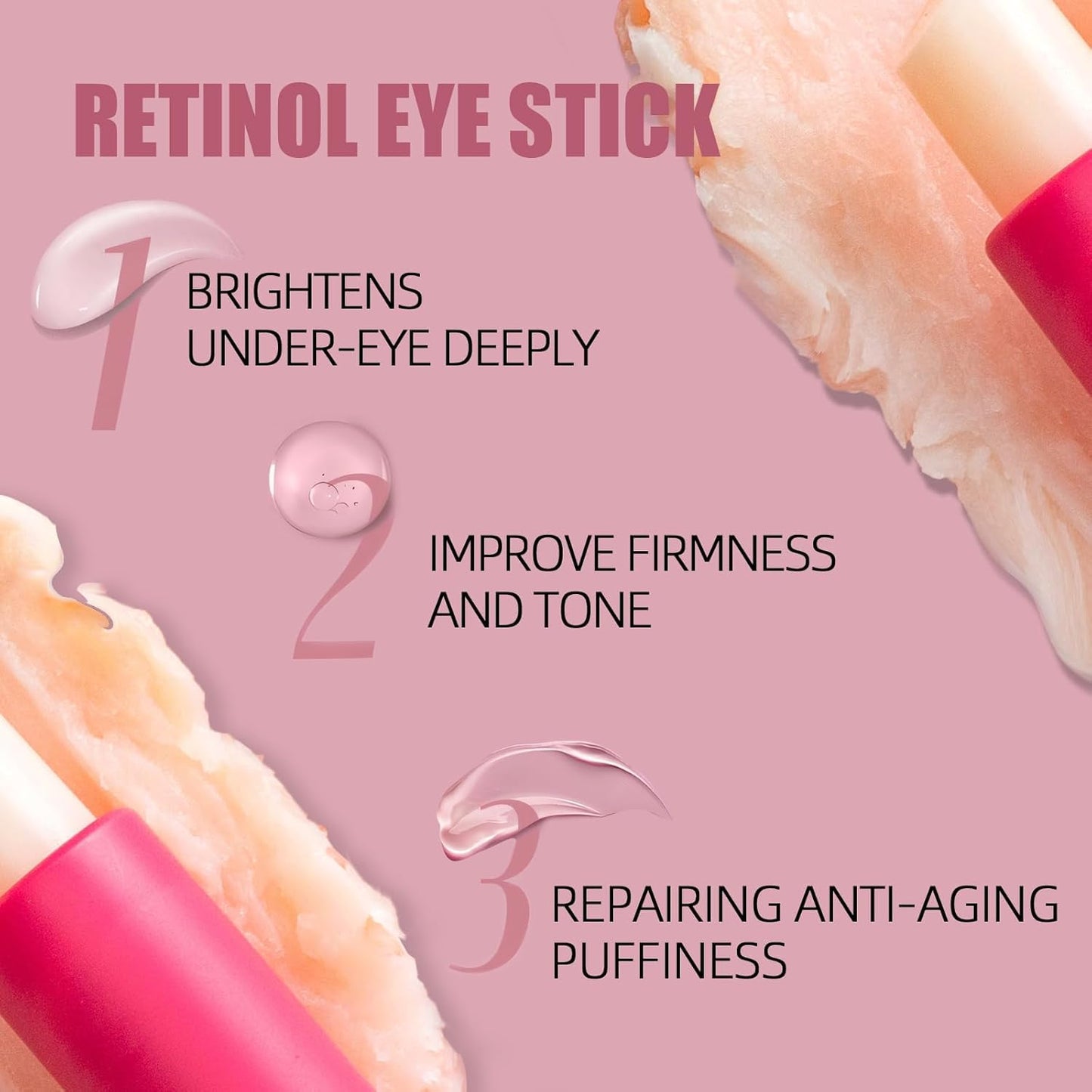 Soulight Retinol Eye Stick - Anti-Aging Eye Balm for Wrinkles, Dark Circles & Puffiness, Moisturizing Eye Cream to Soften & Nourish Skin
