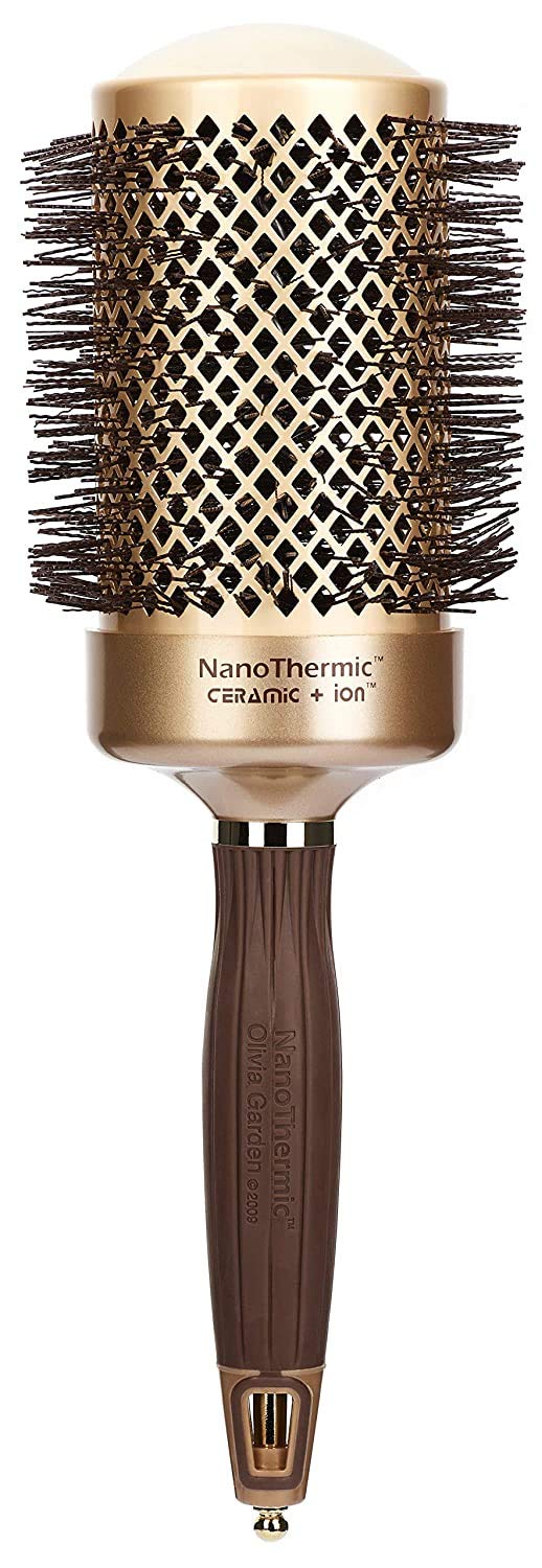 Olivia Garden NanoThermic Ceramic + Ion Round Brush 2¾" NT-64 | Pro Blowout Brush for Normal to Thick Hair, Smooth & Volumizing Styling